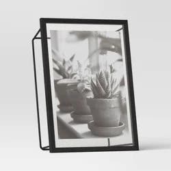 4" x 6" Frame with Symmetrical Wire Back Satin Black - Threshold™