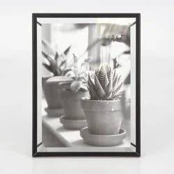 5" x 7" Frame with Symmetrical Wire Back Satin Black - Threshold™: Modern Metal Single Image Display, Easel Stand