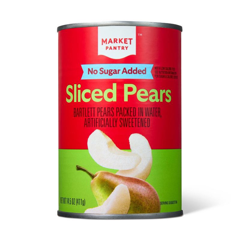 slide 1 of 3, No Sugar Added Sliced Pears - 14.5oz - Market Pantry™, 14.5 oz