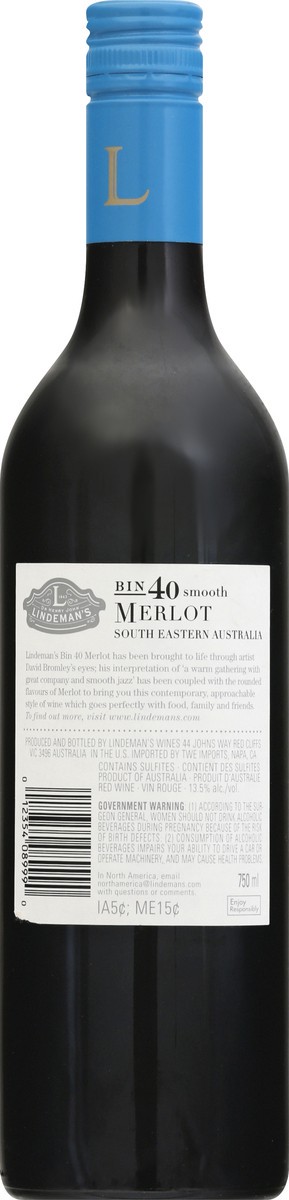 slide 4 of 10, Lindeman's Merlot, 750 ml