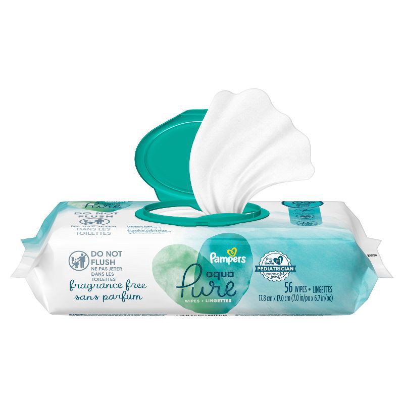 slide 12 of 12, Pampers Aqua Pure Baby Wipes - 56ct, 56 ct