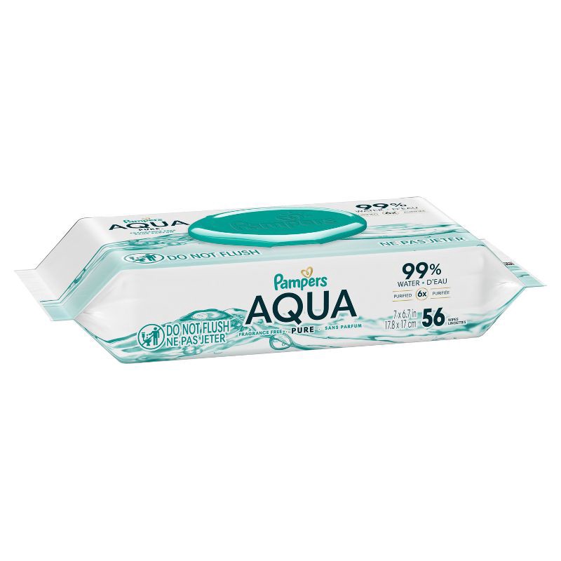 slide 13 of 16, Pampers Aqua Pure Baby Wipes - 56ct, 56 ct