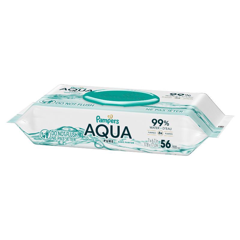 slide 14 of 16, Pampers Aqua Pure Baby Wipes - 56ct, 56 ct