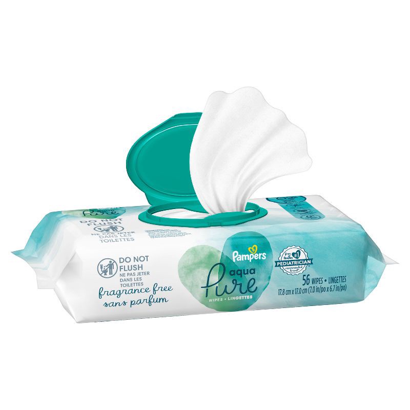 slide 10 of 12, Pampers Aqua Pure Baby Wipes - 56ct, 56 ct
