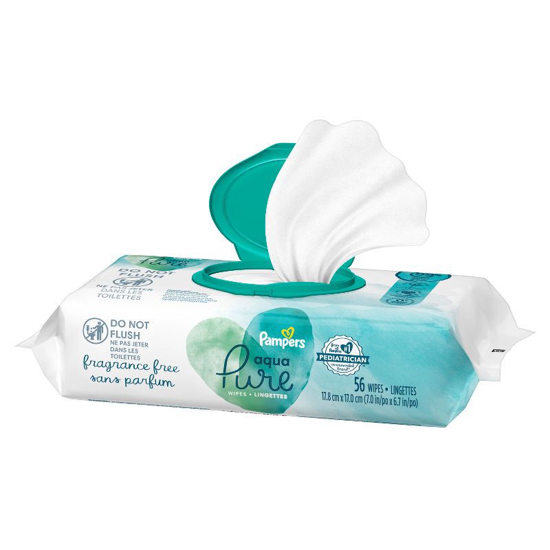 slide 11 of 12, Pampers Aqua Pure Baby Wipes - 56ct, 56 ct