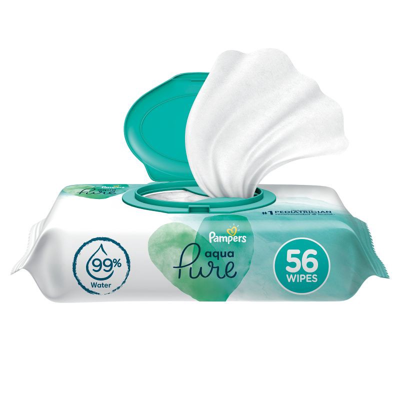 slide 1 of 12, Pampers Aqua Pure Baby Wipes - 56ct, 56 ct