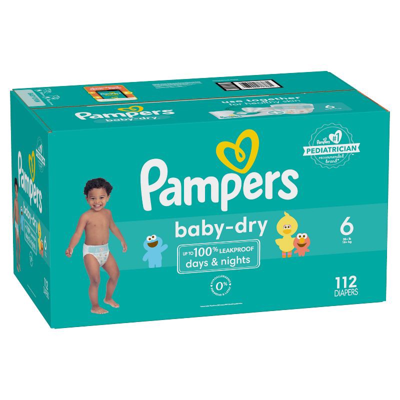 slide 12 of 15, Pampers Baby Dry Diapers Pack - Size 6 - 112ct, 112 ct