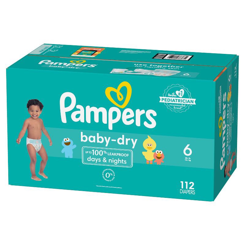 slide 13 of 15, Pampers Baby Dry Diapers Pack - Size 6 - 112ct, 112 ct