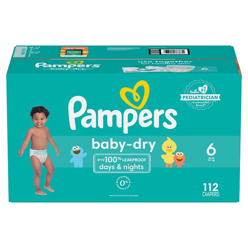 slide 14 of 15, Pampers Baby Dry Diapers Pack - Size 6 - 112ct, 112 ct