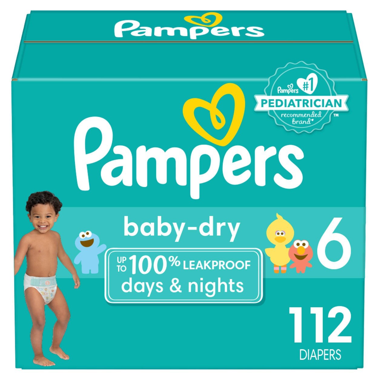 slide 1 of 9, Pampers Baby Dry Diapers Enormous Pack - Size 6 - 112ct, 112 ct