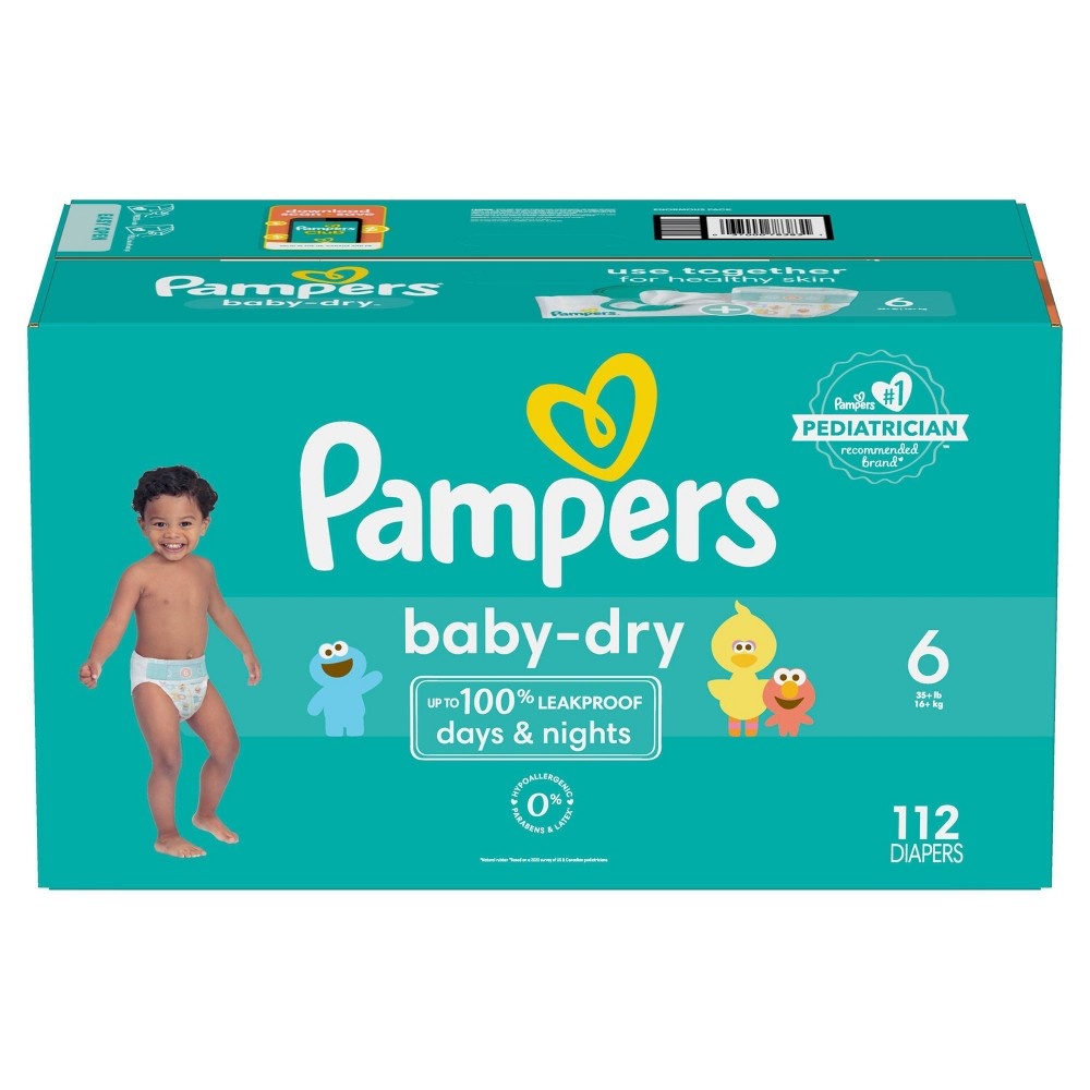 slide 11 of 12, Pampers Baby Dry Diapers Enormous Pack - Size 6 - 112ct, 112 ct