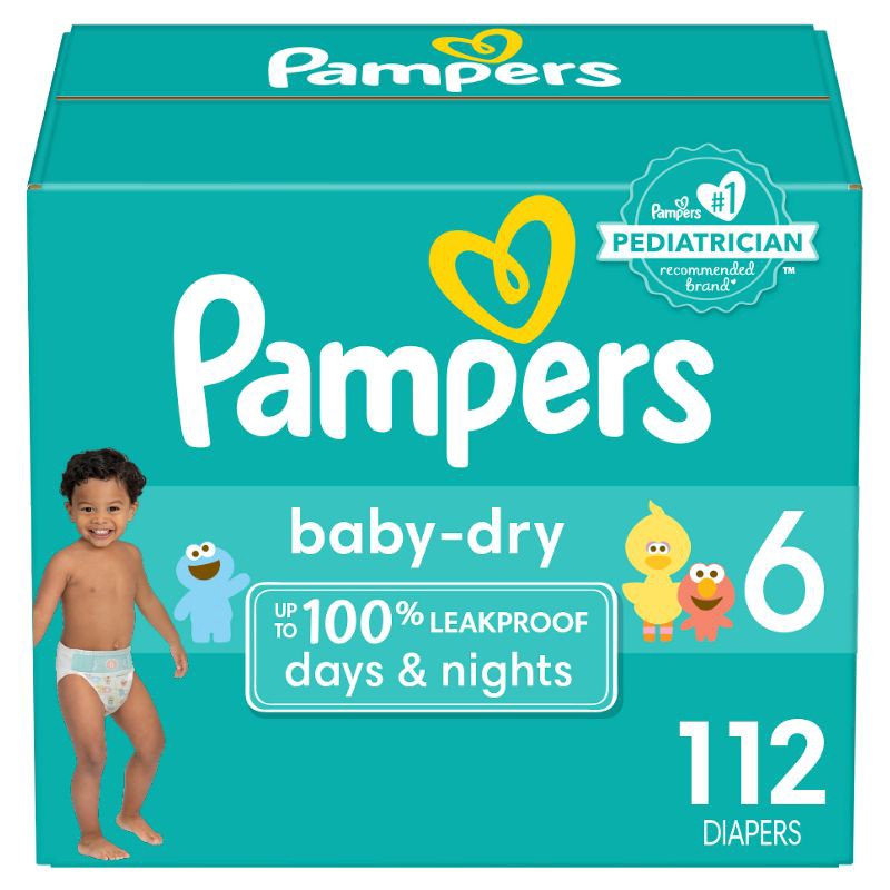 slide 1 of 10, Pampers Baby Dry Diapers Enormous Pack - Size 6 - 112ct, 112 ct