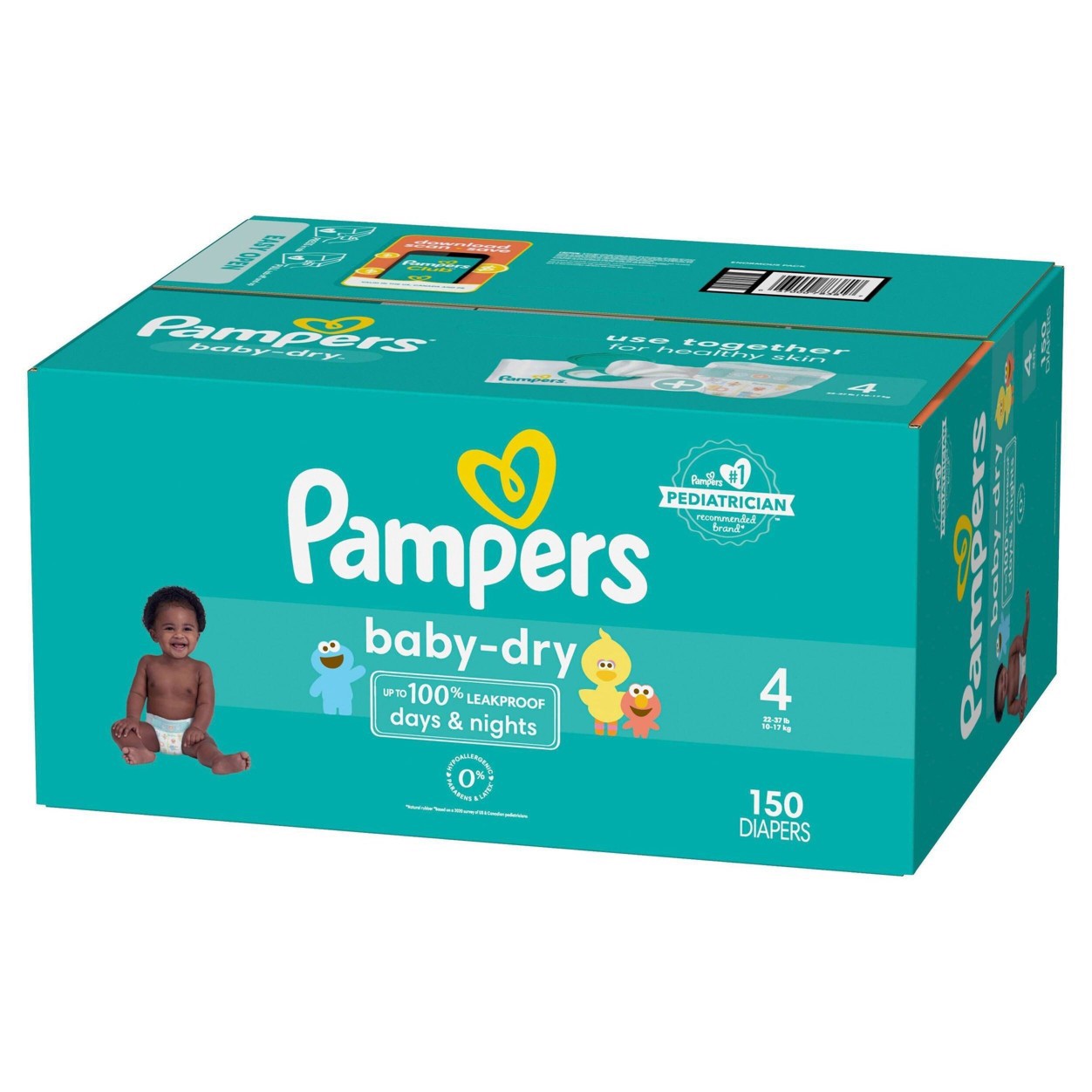 slide 9 of 9, Pampers Baby Dry Diapers Enormous Pack - Size 4 - 150ct, 150 ct