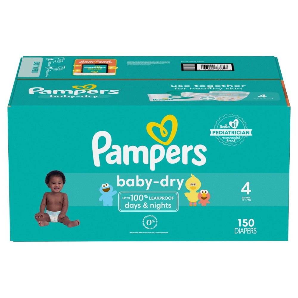 slide 11 of 12, Pampers Baby Dry Diapers Enormous Pack - Size 4 - 150ct, 150 ct