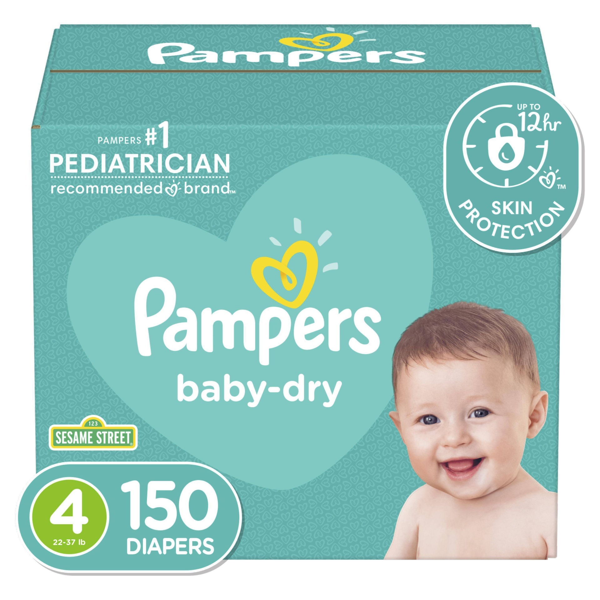 slide 1 of 12, Pampers Baby Dry Diapers Enormous Pack - Size 4 - 150ct, 150 ct