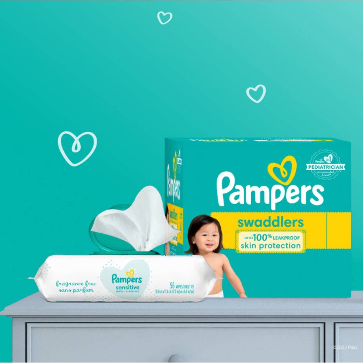 slide 3 of 6, Pampers Swaddlers Active Baby Diapers Enormous Pack - Size 2 - 148ct, 2 x 148 ct