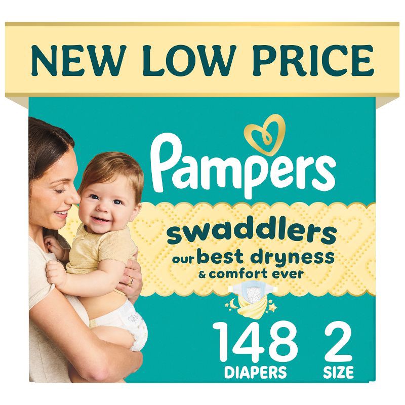 slide 1 of 16, Pampers Swaddlers Sensitive Disposable Diapers - Size 2 - 148ct, 2 x 148 ct