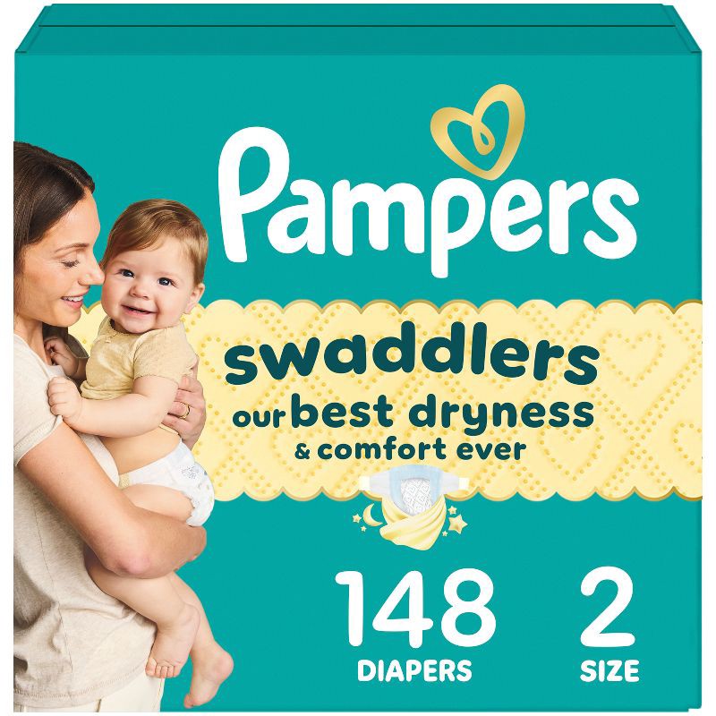 slide 1 of 16, Pampers Swaddlers Sensitive Disposable Diapers - Size 2 - 148ct, 2 x 148 ct