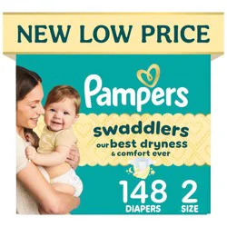 Pampers Swaddlers Sensitive Disposable Diapers - Size 2 - 148ct