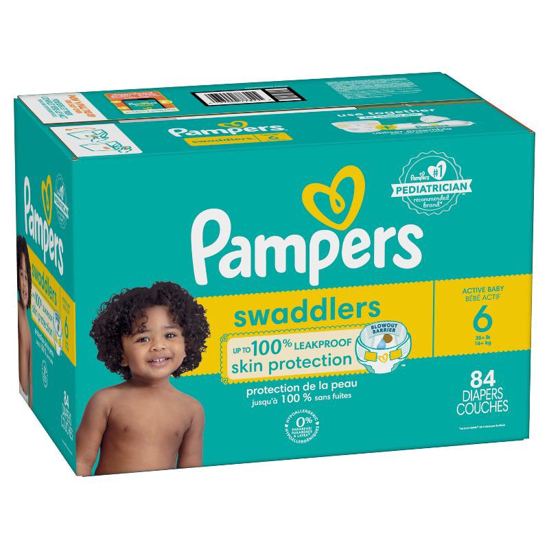 slide 13 of 15, Pampers Swaddlers Active Baby Diapers Enormous Pack - Size 6 - 84ct, 84 ct