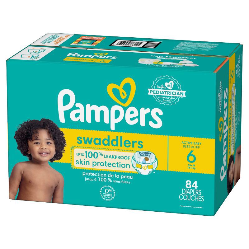 slide 14 of 15, Pampers Swaddlers Active Baby Diapers Enormous Pack - Size 6 - 84ct, 84 ct