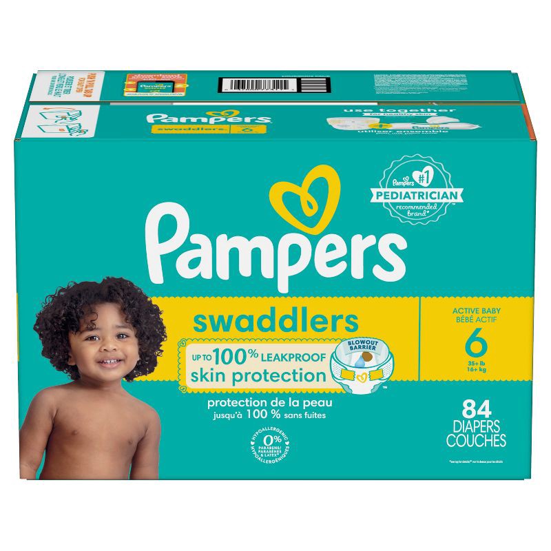 slide 15 of 15, Pampers Swaddlers Active Baby Diapers Enormous Pack - Size 6 - 84ct, 84 ct