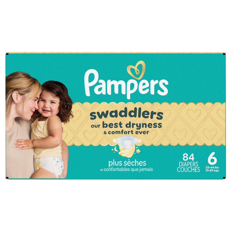 slide 1 of 16, Pampers Swaddlers Sensitive Disposable Diapers - Size 6 - 84ct, 6 x 84 ct