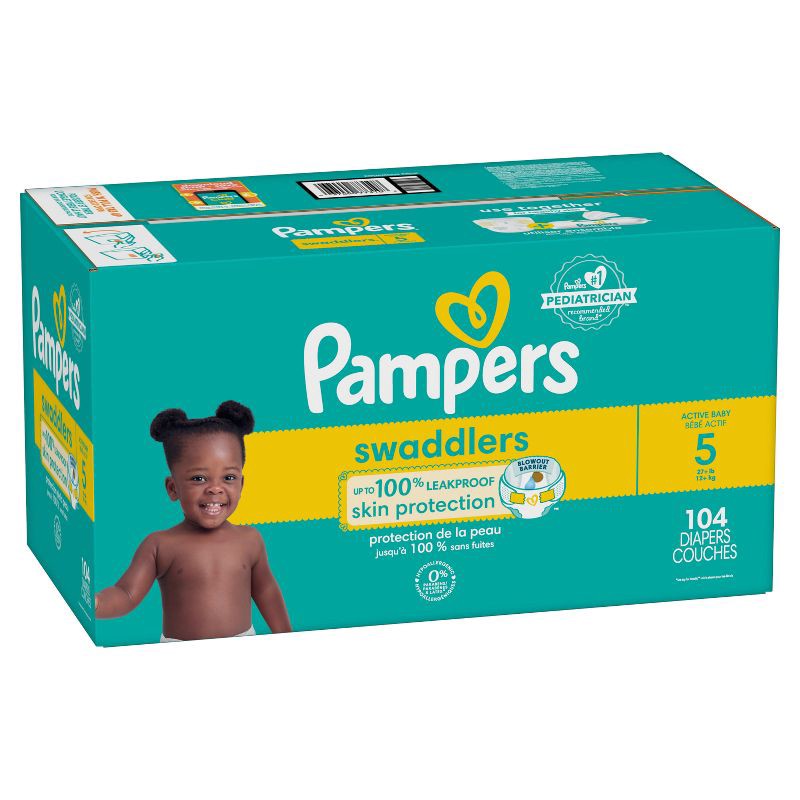 slide 2 of 14, Pampers Swaddlers Active Baby Diapers Pack - Size 5 - 104ct, 104 ct