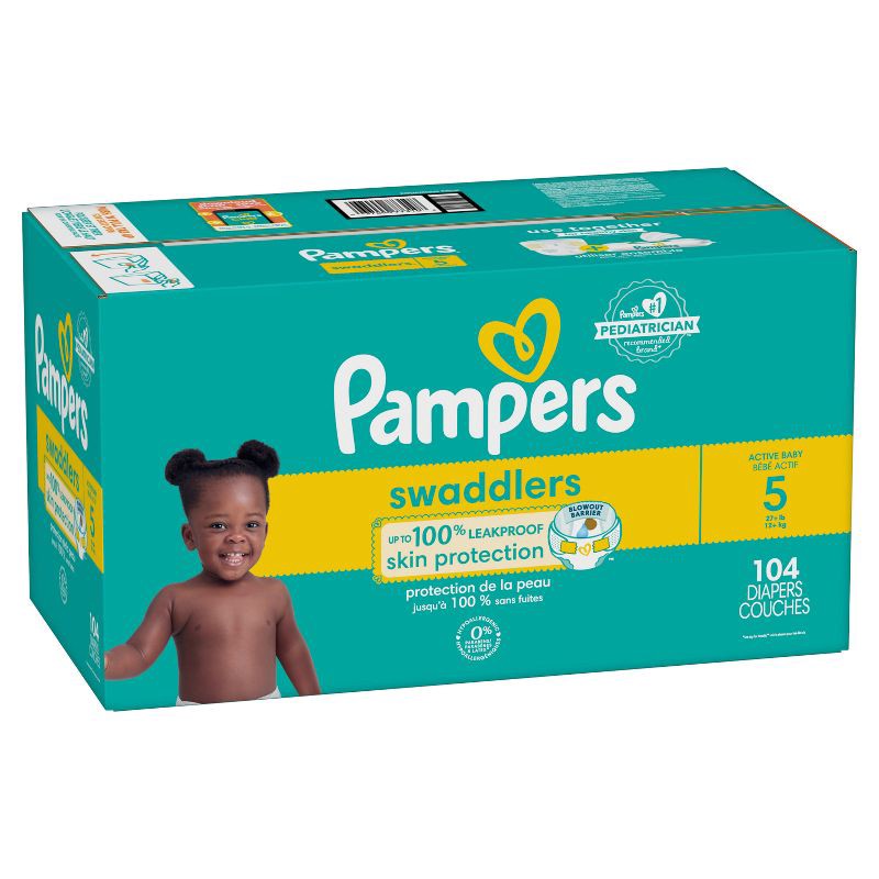 slide 13 of 14, Pampers Swaddlers Active Baby Diapers Enormous Pack - Size 5 - 104ct, 104 ct