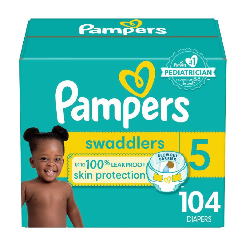slide 1 of 14, Pampers Swaddlers Active Baby Diapers Enormous Pack - Size 5 - 104ct, 104 ct