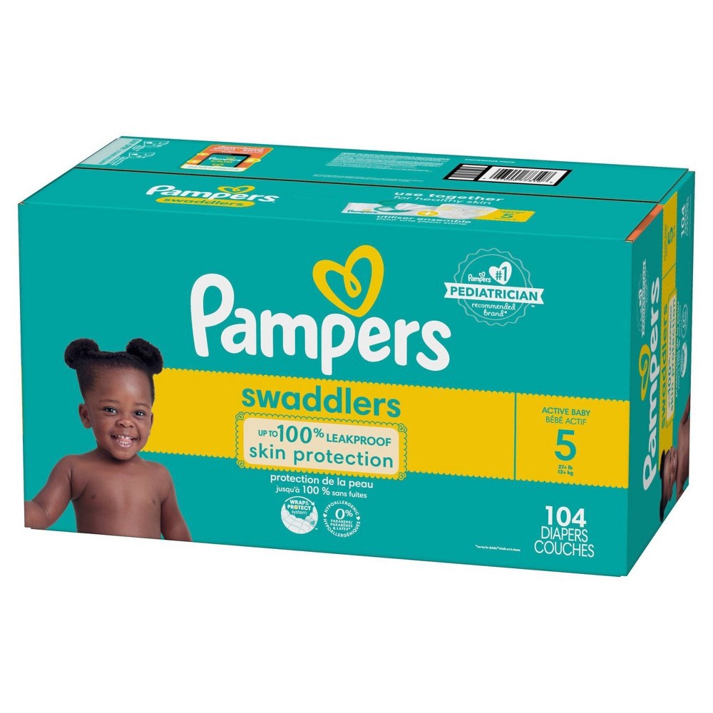 slide 4 of 10, Pampers Swaddlers Diapers Enormous Pack - Size 5 - 104ct, 104 ct
