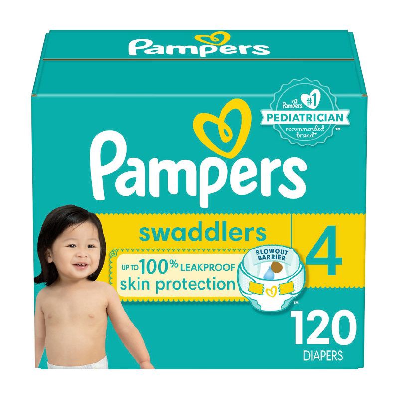 slide 1 of 14, Pampers Swaddlers Active Baby Diapers Enormous Pack - Size 4 - 120ct, 120 ct