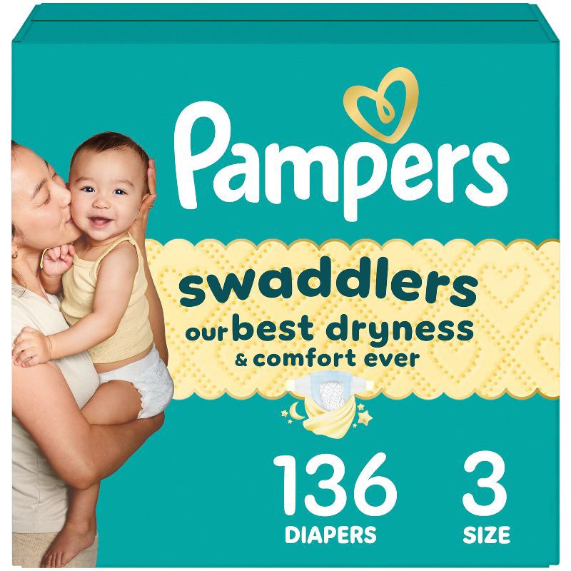 slide 1 of 16, Pampers Swaddlers Sensitive Disposable Diapers - Size 3 - 136ct, 3 x 136 ct