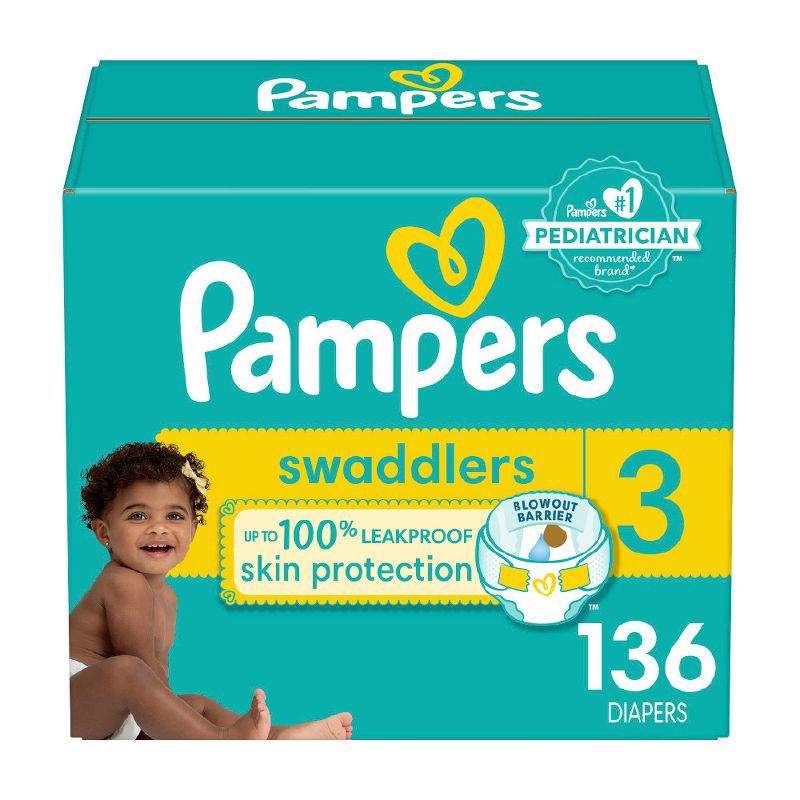 slide 1 of 14, Pampers Swaddlers Active Baby Diapers Enormous Pack - Size 3 - 136ct, 136 ct