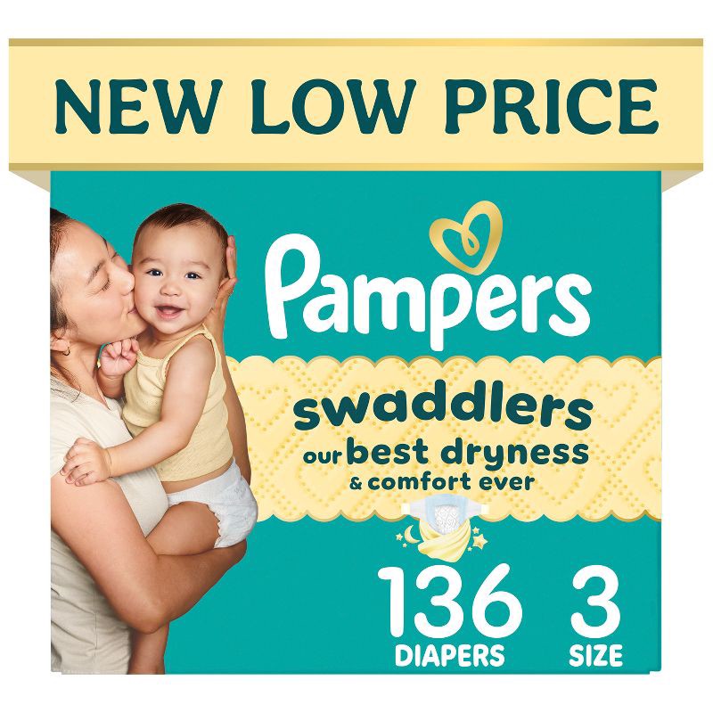 slide 1 of 16, Pampers Swaddlers Sensitive Disposable Diapers - Size 3 - 136ct, 3 x 136 ct