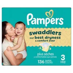Pampers Swaddlers Sensitive Disposable Diapers - Size 3 - 136ct