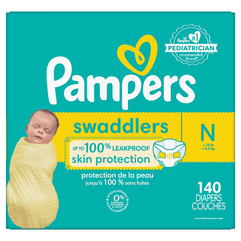 slide 1 of 15, Pampers Swaddlers Active Baby Diapers Pack - Size 0 - 140ct, 140 ct