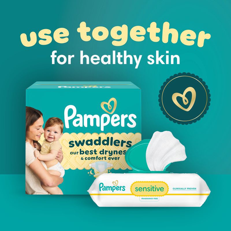 slide 13 of 16, Pampers Swaddlers Sensitive Disposable Diapers - Size 0 - 140ct, 0 x 140 ct
