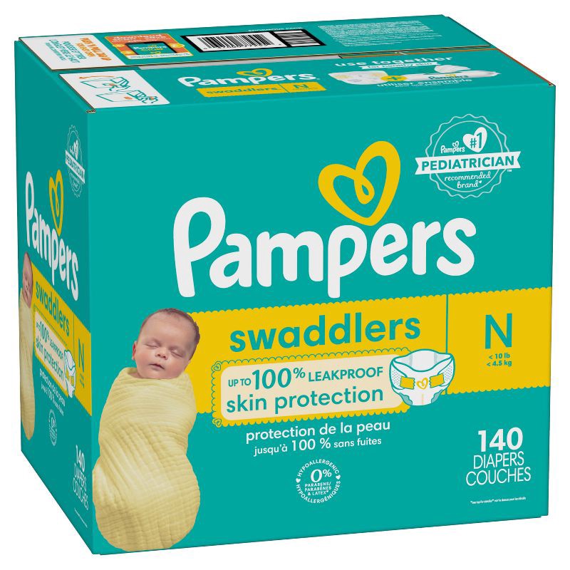 slide 13 of 15, Pampers Swaddlers Active Baby Diapers Pack - Size 0 - 140ct, 140 ct