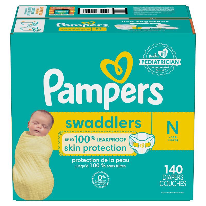 slide 15 of 15, Pampers Swaddlers Active Baby Diapers Pack - Size 0 - 140ct, 140 ct