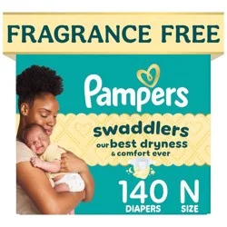 Pampers Swaddlers Sensitive Disposable Diapers - Size 0 - 140ct