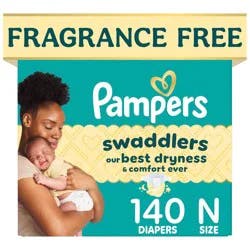 Pampers Swaddlers Sensitive Disposable Diapers - Size 0 - 140ct