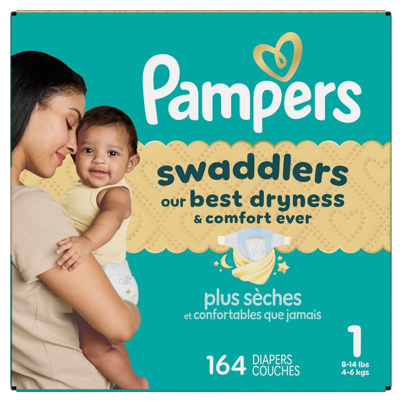 slide 16 of 16, Pampers Swaddlers Sensitive Disposable Diapers - Size 1 - 164ct, 1 x 164 ct