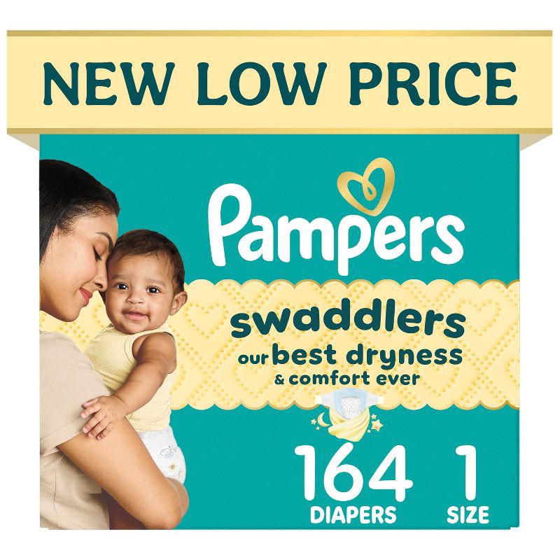 slide 1 of 16, Pampers Swaddlers Sensitive Disposable Diapers - Size 1 - 164ct, 1 x 164 ct