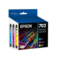 Epson 702 C/M/Y 3pk Ink Cartridges - Cyan, Magenta, Yellow (T702520-CP)