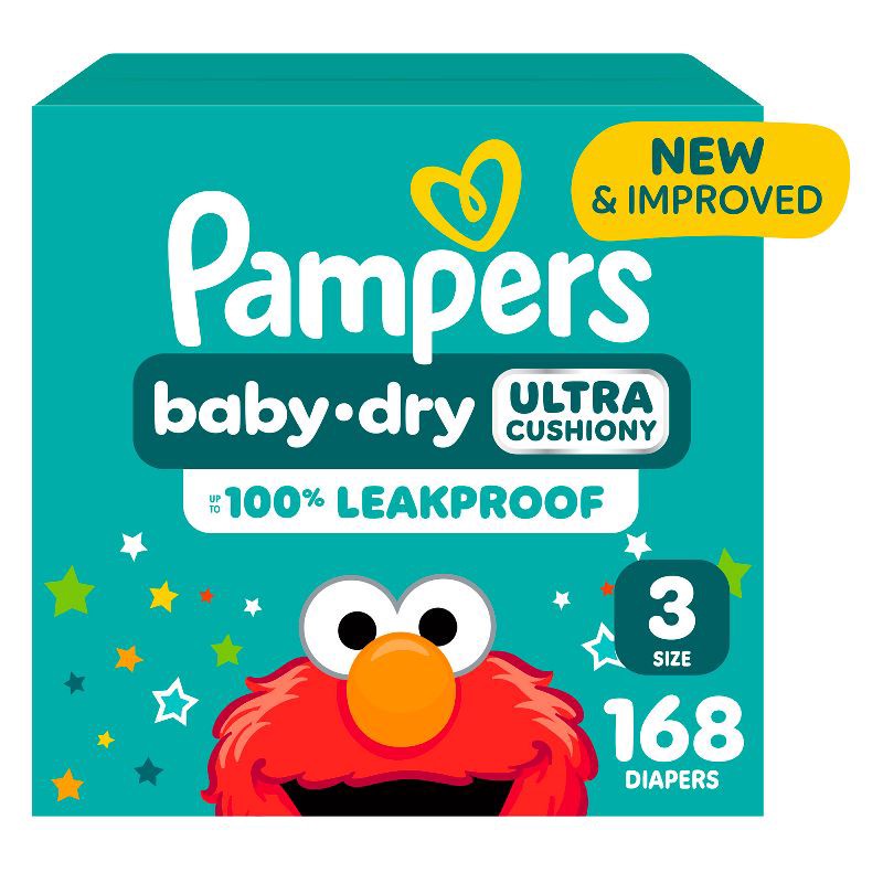 slide 13 of 16, Pampers Baby Dry Diapers Pack Size 3 - 168ct, 3 x 168 ct