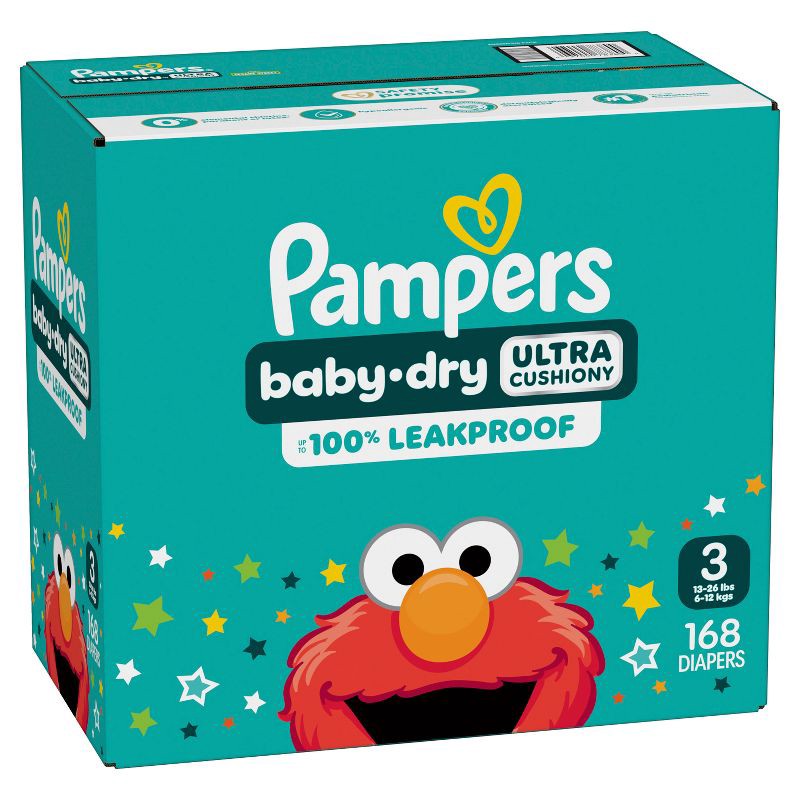 slide 14 of 16, Pampers Baby Dry Diapers Pack Size 3 - 168ct, 3 x 168 ct