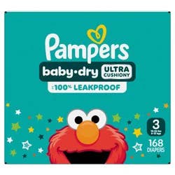Pampers Baby Dry Diapers Pack Size 3 - 168ct