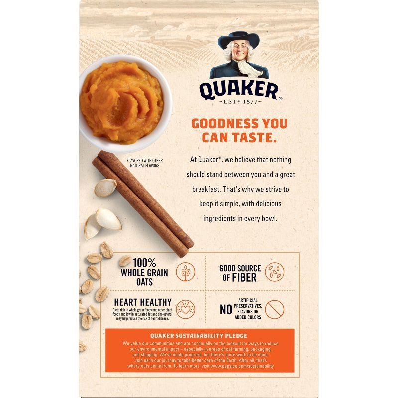 slide 3 of 8, Quaker Pumpkin Spice Instant Oatmeal - 8ct / 12.1oz, 8 ct; 12.1 oz