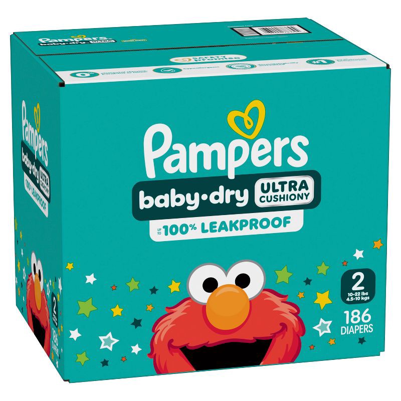 slide 14 of 16, Pampers Baby Dry Diapers Pack - Size 2 -186ct, 2 x 186 ct